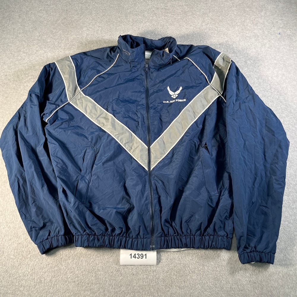 Skilcraft US Air Force PTU Jacket Mens Large Long Blue Good Windbreaker